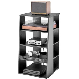 Vevor 5-stufiger Medienständer, Medienständer für DVD-Player/Kabelboxen/Spielekonsolen, Audio Komponentenschrank, StereoKomponenten Rackschrank, höhenverstellbarer Medienaufbewahrungsschrank