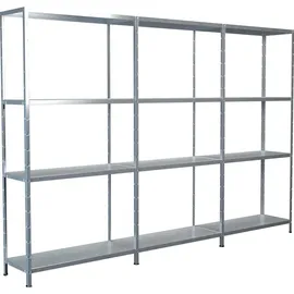 SCHULTE Regalwelt Schulte Set 1 Steckregal und 2 Anbauregale Verzinkt 180 cm x 260 x 35 cm