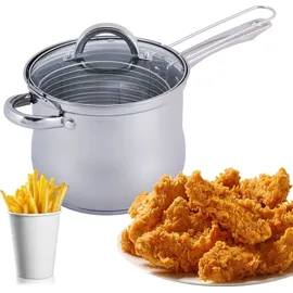 4big.fun 3.5L Frittiertopf Friteuse Frites Frittierpfanne Pommestopf Frittierkorb Pommes