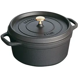 Staub Cocotte 22 cm rund schwarz