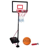 Dunlop Basketballkorb Set – Höhenverstellbar: 165 - 205 cm – mit Basketballständer, Ball und Pumpe – Basketballkorb Outdoor mit Füllbarer Fussstand - Schwarz