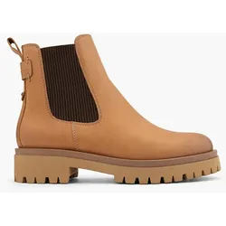 Leder Chelsea Boots - Damen - beige