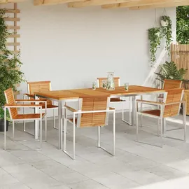 vidaXL Garten Essgruppe 7 pcs Massivholz Teak vidaXL