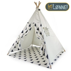 Hej Lønne Tipi-Zelt Tipi Zelt für Kinder Baum Muster Kinderzelt, (6er Set) weiß