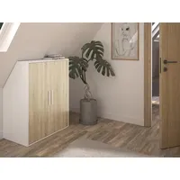 Vente-unique Schrank unter Dachschräge mit 2 Türen - Weiß