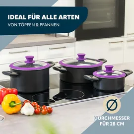 bremermann Glasdeckel mit Silikonrand für 28 cm Töpfe und Pfannen (Lila)