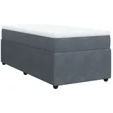 vidaXL Boxspringbett mit Matratze Dunkelgrau 100x200 cm Samt