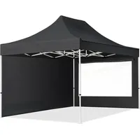 TOOLPORT Faltpavillon Economy 3 x 4,5 m inkl. 2 Seitenteile schwarz 59358