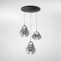 Fabas Luce Deva 3-flg. 42W 42 cm rund grau transparent