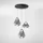 Fabas Luce Deva 3-flg. 42W 42 cm rund grau transparent