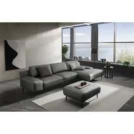 Designwerk Eckcouch Leder 3-Sitzer Grau