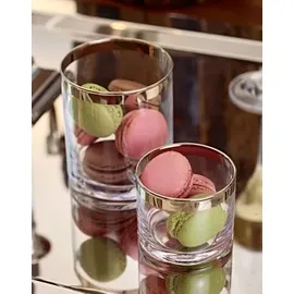 Edzard Windlicht Molly, Höhe 10 cm, Ø 8,5 cm, mundgeblasenes Kristallglas mit Platinrand