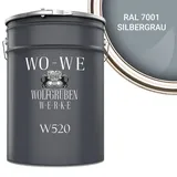 WO-WE Fassadenfarbe Nano Fassadenfarbe Außen Mauerfarbe Aussenfarbe W520, 0,75-20L, Hausfassaden grau|silberfarben