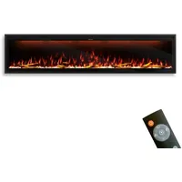 GARLIVO Elektrokamin Smart Wall Elektrokamin Einbau/ Wandkamin LED, Elektrischer Kamin mit Fernbedienung, Timer, 3D Flammenspiel, LED Feuer 223 cm