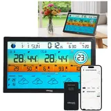 ideoon WLAN Funk Wetterstation mit XXL-Farb-Display Schwarz