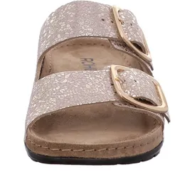 ROHDE Damen Pantolette Leder Schnalle Muster schimmernd Rodigo-D 5857, Größe:37 EU,