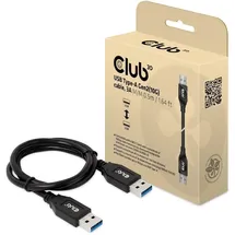 Club 3D USB Typ-A Gen2 (10G) Kabel 3A St/St 0.5m schwarz