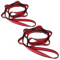 FOSER 2pc Daisy Chain, Yoga-Hängematten-Verlängerungsgurt, 23KN verstellbare Nylon-Kletterschlinge Fitness-Pilates (Red)