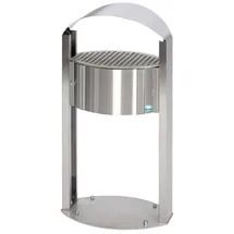 Proregal Robuster Standascher mit Schutzdach für Aussenbereich 15 Liter, HxBxT 120 x 58 x 35 cm Edelstahl