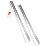 SULPO 2er Pack 51cm Stabil Schuhlöffel aus Edelstahl - Schuhlöffel Lang - Schuhlöffel Metall mit Aufhängeloch - Schuhanzieher Lang - Shoe Horn - 2 x 51 cm