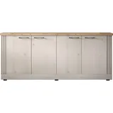 Home Affaire Sideboard »Country Breite 211 cm, Kommode mit 4 Türen, Anrichte im«, Landhausstil, viel Stauraum, mit Metallgriffe, MDF Rahmen, beige