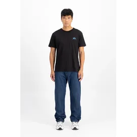 Alpha Industries Basic Small Logo Kurzarm-T-Shirt Black / Blue S