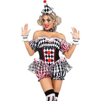 Leg Avenue Damen Darling Harlekin Sexy Clown Kostüm mit Clownhut Stirnband Medium