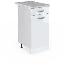 Vicco Unterschrank R-Line, 40 cm mit Schublade, mit Arbeitsplatte