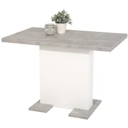 Säulentisch Britt - Beton - Weiß