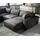 DeLife Wohnlandschaft Lanzo L 330x230 cm Lederimitat Vintage Anthrazit Recamiere variabel, Wohnlandschaften