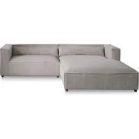 best mobilier ELA– 4-Sitzer Ecksofa rechts – cordsamt – 4-sitzer – moderner Stil Hellgrau