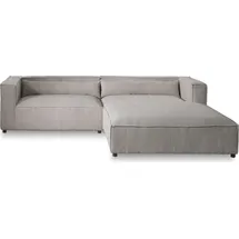 best mobilier ELA– 4-Sitzer Ecksofa rechts – cordsamt – 4-sitzer – moderner Stil Hellgrau