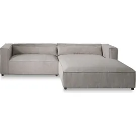 best mobilier ELA– 4-Sitzer Ecksofa rechts – cordsamt – 4-sitzer – moderner Stil Hellgrau