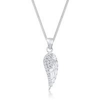 Elli Halskette Damen Flügel Anhänger mit Kristallen in 925 Silber