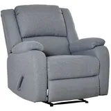 Homcom Relaxsessel mit Liegefunktion Leinenoptik, TV-Sessel mit Seitengriff, Fußstütze, bis 150 kg Belastbar, für