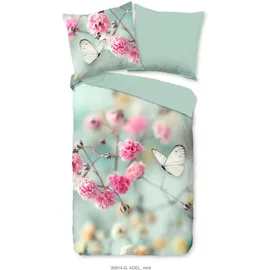 Muller Textil Adel Blumen Minz Grün 200 x 200 cm + 2 x 80 x 80 cm