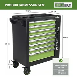 Trutzholm Werkstattwagen Stahl 84x74cm grün unbestückt