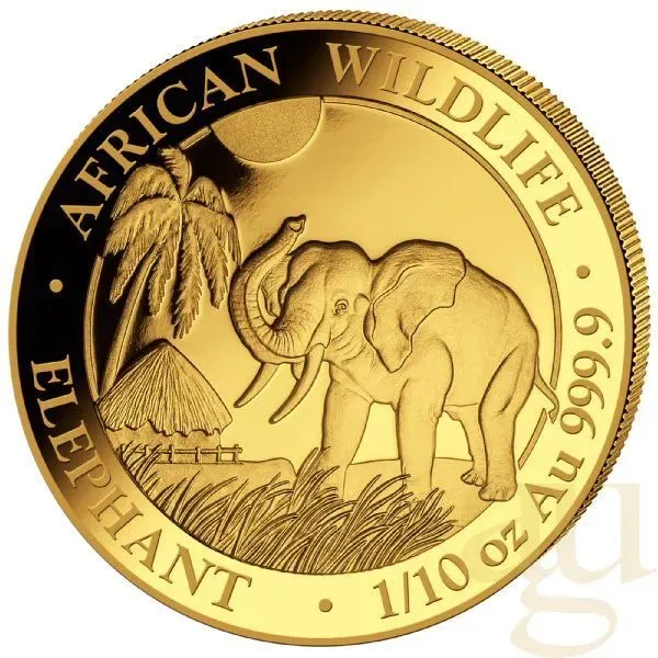 1/10 Unze Goldmünze Somalia Elefant 2017