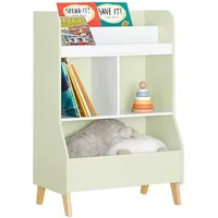 SoBuy Kinderregal Bücherregal Kinderzimmer Aufbewahrungsregal Weiß-Grün KMB90-GR