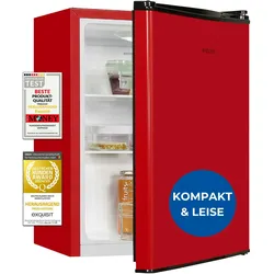 Exquisit Mini-Kühlschrank, Kühlschrank ohne Gefrierfach, 50 Liter, 45 cm Breite, LED-Innenbeleuchtung, Temperaturregelung,  KB560-V-091E rot