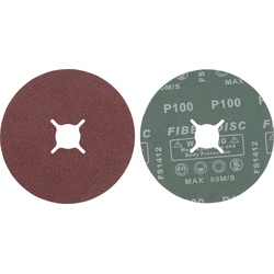 BGS 42028 Satz Fiber Schleifscheiben Körnung 100 Aluminiumoxid 10 teilig
