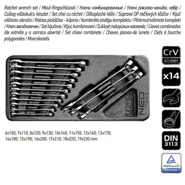 Neo Tools Ringmaulschlüssel-Set 14-tlg. 6-19mm