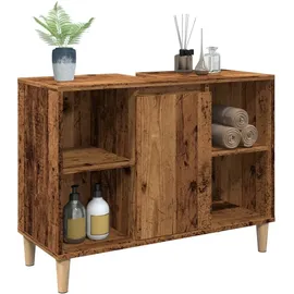 vidaXL Badschrank Altholz-Optik 80x33x60 cm Holzwerkstoff