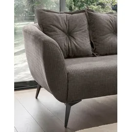 Home Affaire 2,5-Sitzer HOME AFFAIRE "Baggio, Breite 196 cm zeitlos & elegant, bequem", grau (grau, braun), B:196cm H:94cm T:103cm, 100% Polyester, Sofas, schwarze Metallfüße