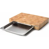 Continenta Schneidebrett Handarbeit mit Edelstahlschublade 1-tlg. 48 x 32,5 cm Beige