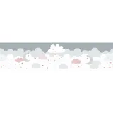 A.S. Création Bordüre Wolken 5 m x 15 cm Grau-Rosa 403743