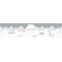 A.S. Création Bordüre Wolken 5 m x 15 cm Grau-Rosa 403743