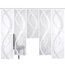 HOME WOHNIDEEN Schiebegardine HOME WOHNIDEEN "TIBASI", weiß, B:57cm H:245cm, Wirkware, Obermaterial: 100% Polyester, Gardinen, halbtransparent