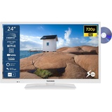 Telefunken XH24SN550MVD-W 24 Zoll Fernseher/Smart TV (HD Ready, HDR, Triple-Tuner, 12 Volt, DVD-Player) - 6 Monate HD+ inklusive [2023], Weiß