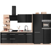 Kochstation Küchenzeile »KS-Brindisi«, ohne Geräte, Breite 330 cm, schwarz